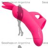 Vibrador conejito con soporte para dedo y carga USB